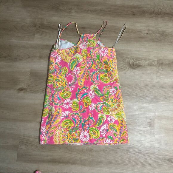 Lilly Pulitzer Dusk Hotty Pink Double Trouble Engineered Silk Slip Dress Small - Picture 11 of 13
